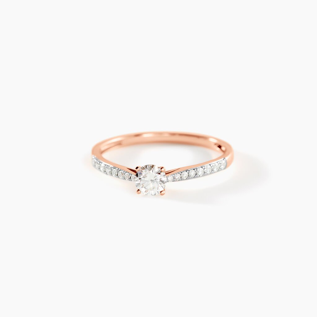 Bague Solitaire Hemera Or Rose Diamant - Bagues solitaires Femme | Histoire d&rsquo;Or