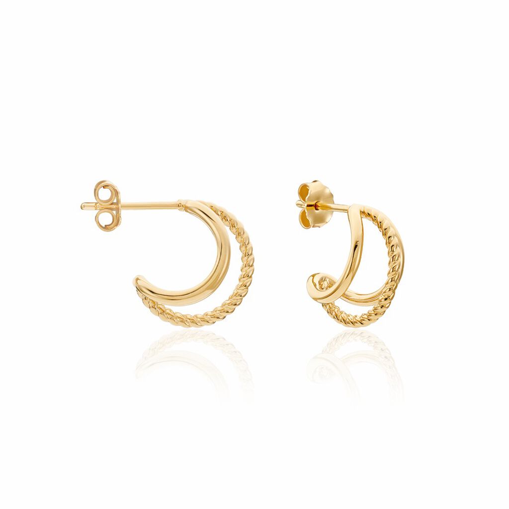 Cr&eacute;oles Preeti Plaqu&eacute; Or Jaune - Boucles d'oreilles cr&eacute;oles Femme | Histoire d&rsquo;Or