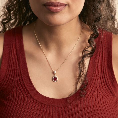Collier Brigita Plaqué Or Pierre De Synthese Et Oxyde De Zirconium - Colliers fantaisie Femme | Histoire d’Or