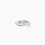 Cr&eacute;oles Double Argent Blanc - Boucles d'oreilles cr&eacute;oles Femme | Histoire d&rsquo;Or