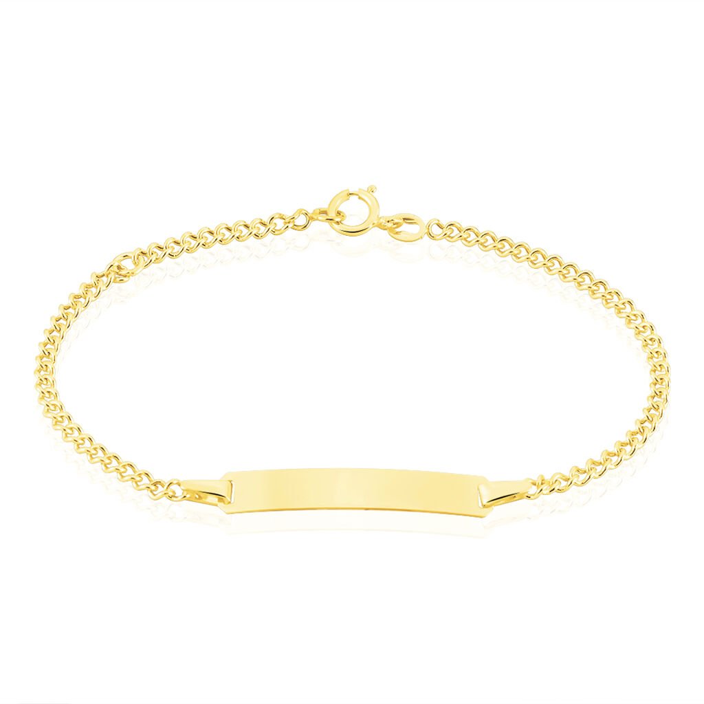 Bracelet Identit&eacute; Etheline Maille Gourmette Or Jaune - Bracelets Communion Enfant | Histoire d&rsquo;Or