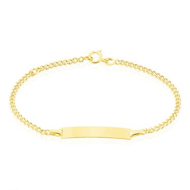 Bracelet Identit&eacute; Etheline Maille Gourmette Or Jaune