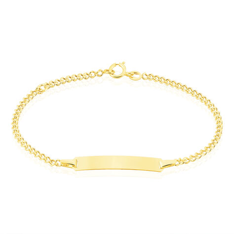 Bracelet Identit&eacute; Etheline Maille Gourmette Or Jaune - Bracelets Communion Enfant | Histoire d&rsquo;Or