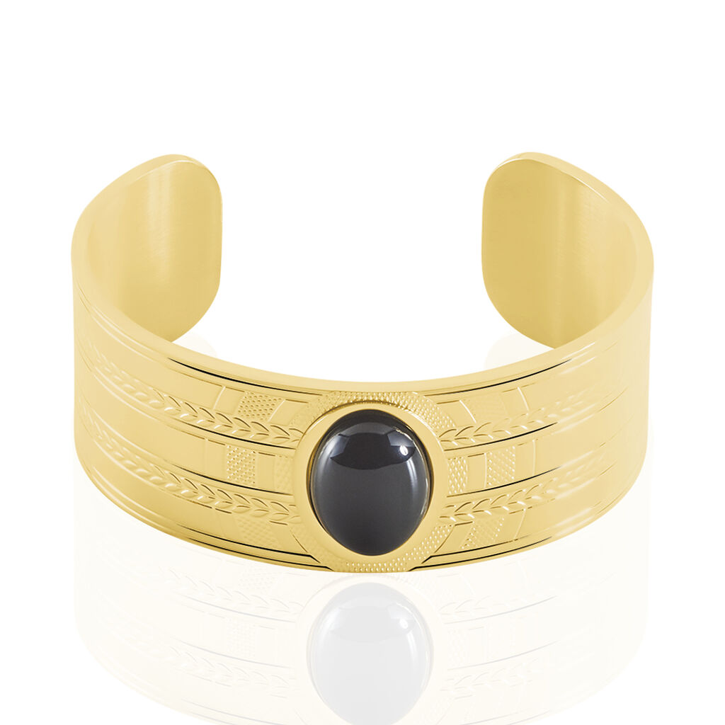 Bracelet Jonc Imagine Segolene Acier Jaune Pierre De Synthese