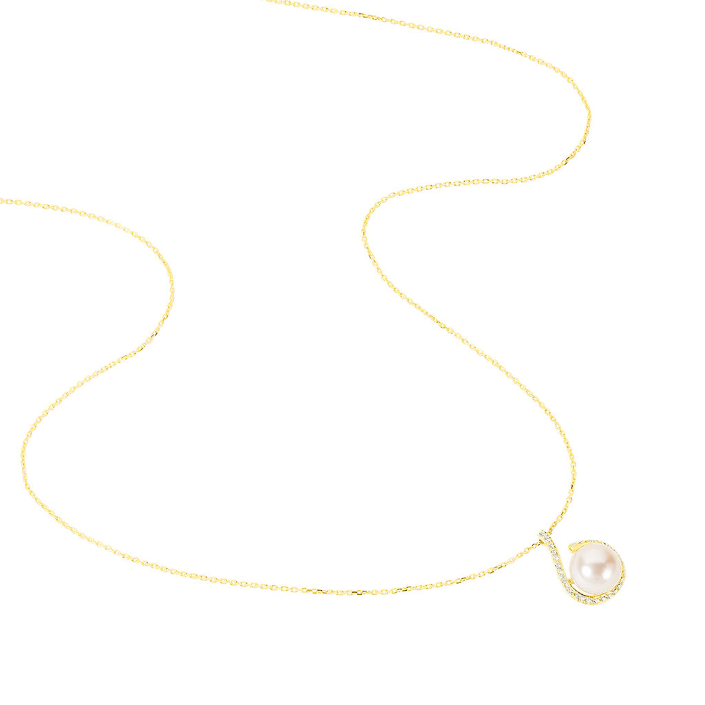 Collier Lucinda Or Jaune Perle De Culture Et Oxyde De Zirconium - Colliers Femme | Histoire d’Or