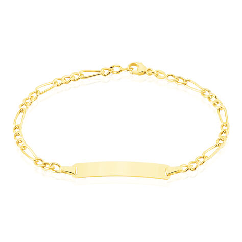 Bracelet Identité Bartolomee Maille Alternee 1/3 Or Jaune - Bracelets Communion Enfant | Histoire d’Or