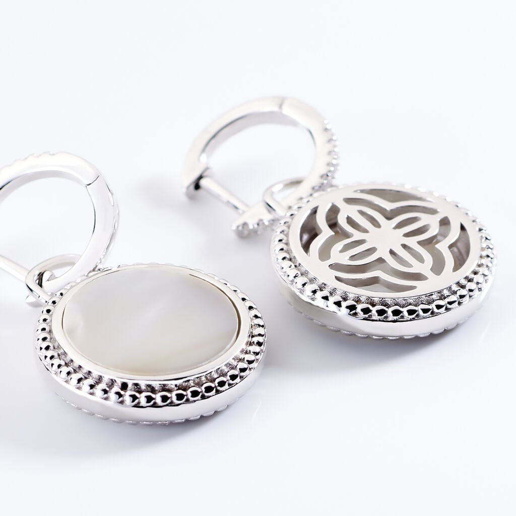 Boucles D'oreilles Pendantes Laetizia Celine Argent Blanc Nacre - Boucles d'oreilles fantaisie Femme | Histoire d&rsquo;Or