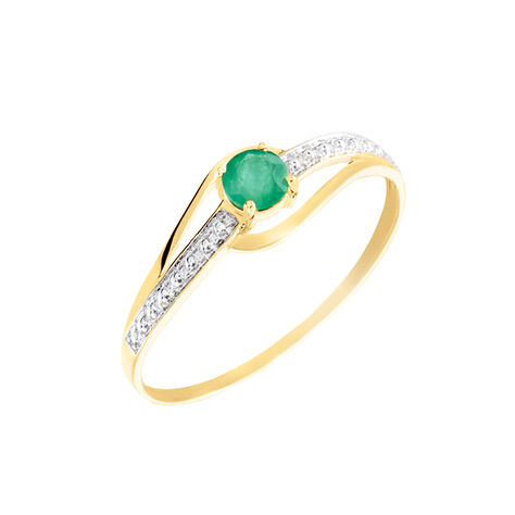 Bague Tanissia Or Jaune Emeraude - Bagues solitaires Femme | Histoire d’Or