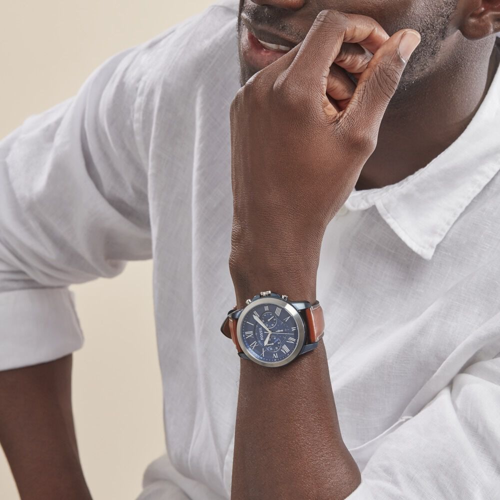 Montre Homme FOSSIL en Cuir Bleu - FS4835IE - Cleor