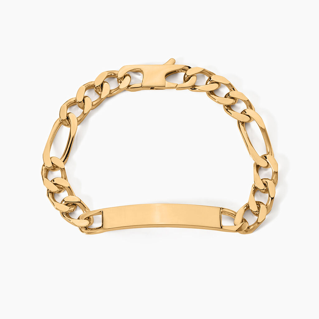 Bracelet Identit&eacute; Bixente Plaqu&eacute; Or Jaune - Gourmettes Homme | Histoire d&rsquo;Or
