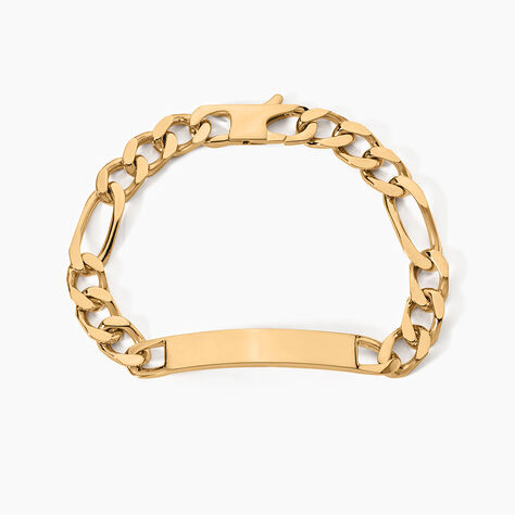 Bracelet Identit&eacute; Bixente Plaqu&eacute; Or Jaune - Gourmettes Homme | Histoire d&rsquo;Or