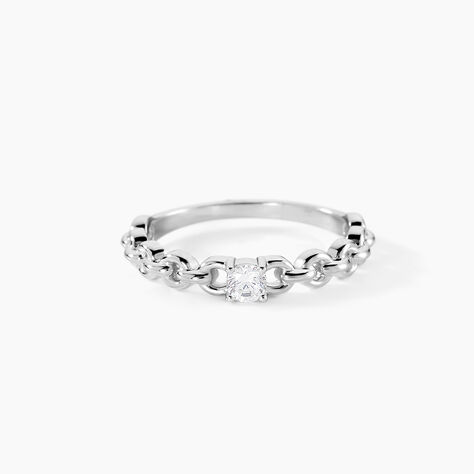 Bague Solitaire Moccus Argent Blanc Oxyde De Zirconium - Bagues solitaires Femme | Histoire d&rsquo;Or