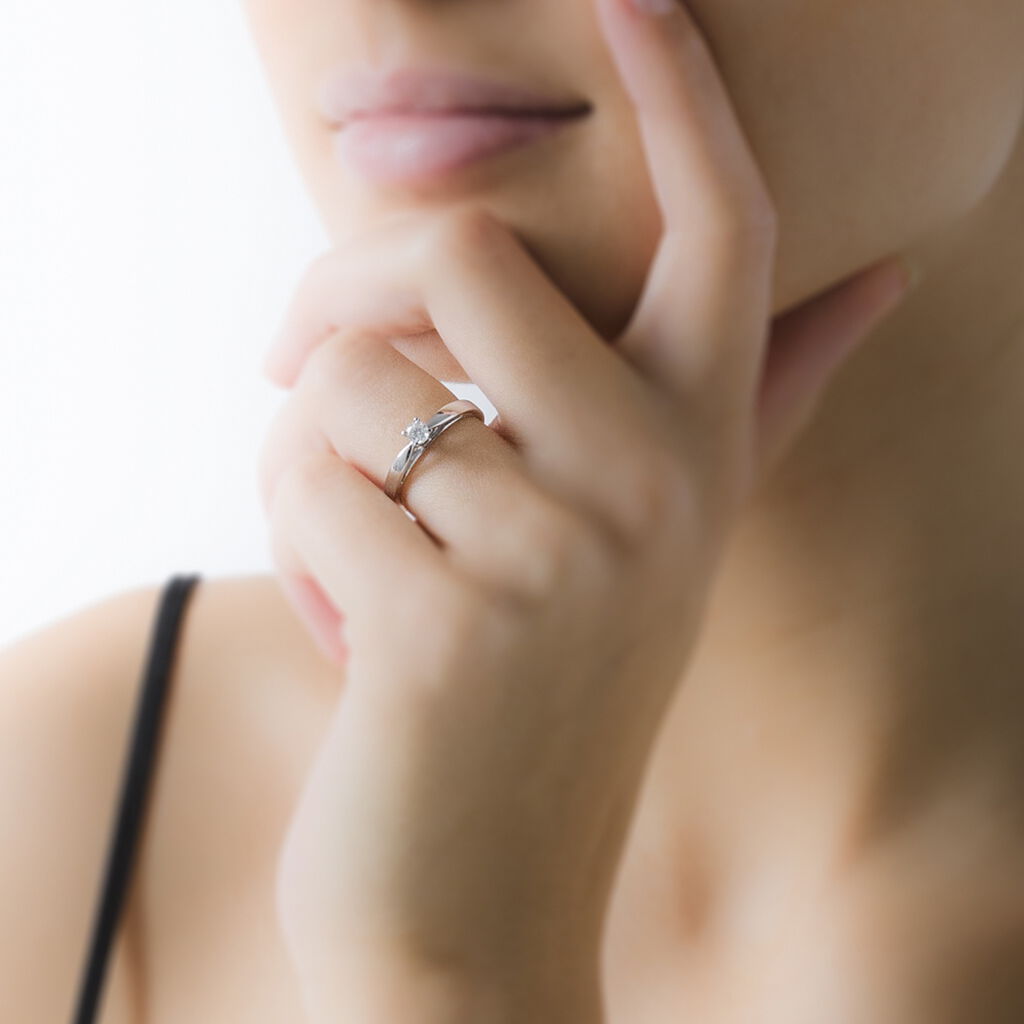 Bague Solitaire Tahyna Or Blanc Diamant - Bagues solitaires Femme | Histoire d’Or