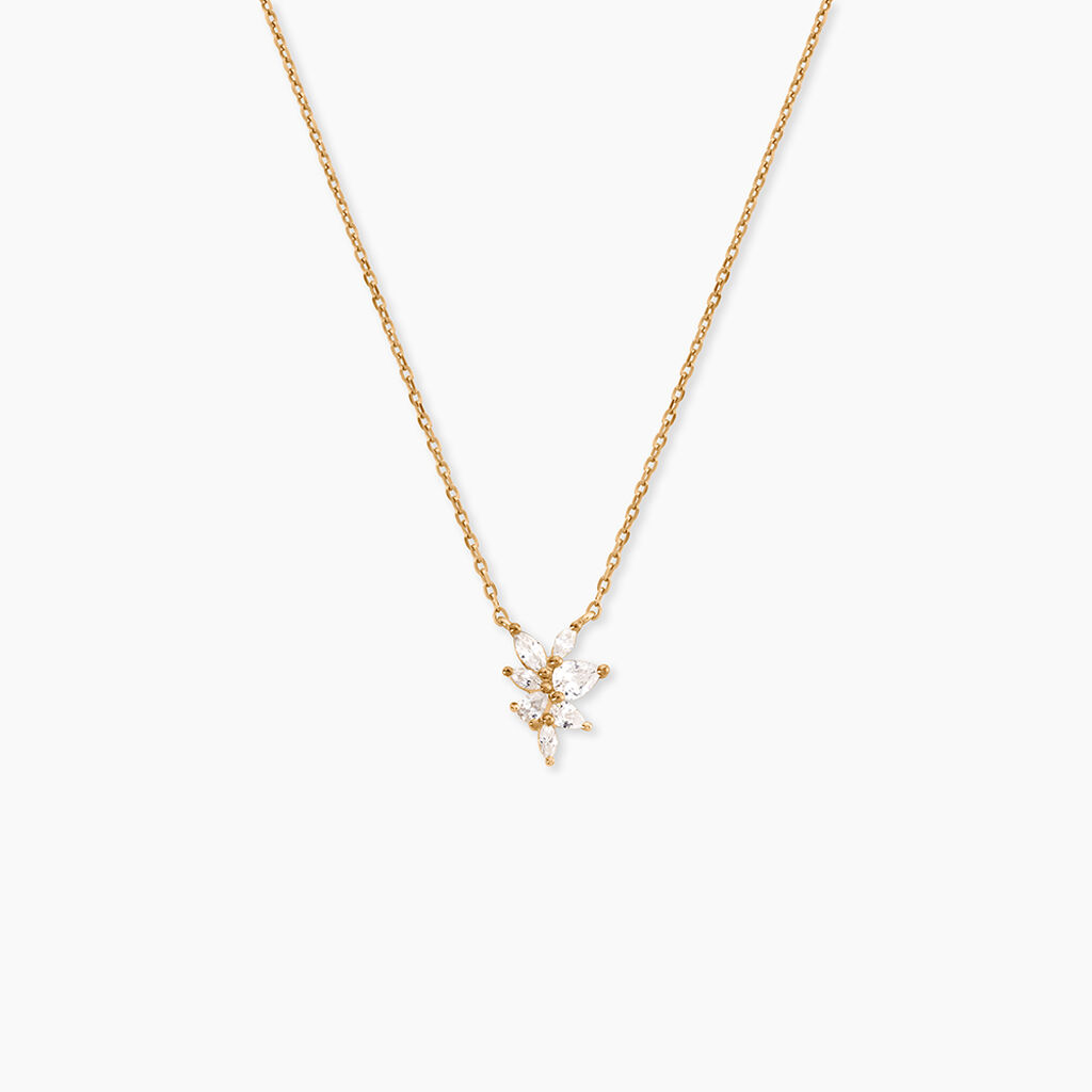 Collier Waouh Plaqu&eacute; Or Jaune Oxyde De Zirconium - Colliers Femme | Histoire d&rsquo;Or