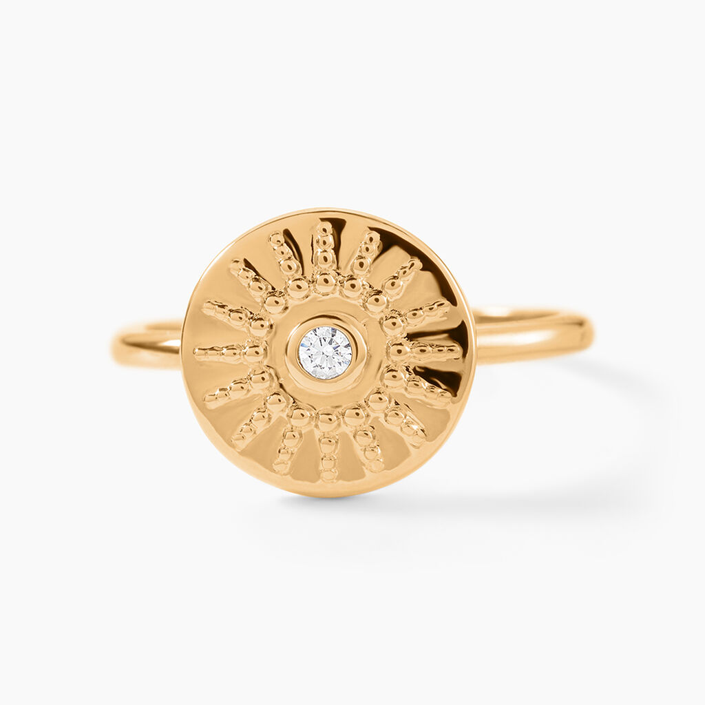 Bague Artea Plaqu&eacute; Or Jaune Oxyde De Zirconium - Bagues solitaires Femme | Histoire d&rsquo;Or