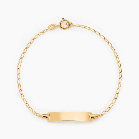 Bracelet Identit&eacute; Estella Maille Cheval Or Jaune - Bracelets Communion Enfant | Histoire d&rsquo;Or