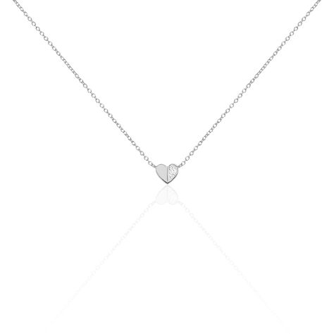 Collier Natacha Argent Blanc Oxyde De Zirconium - Colliers fantaisie Femme | Histoire d&rsquo;Or