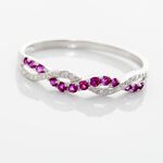 Bague Sofia Or Blanc Rubis Et Diamant - Bijoux Femme | Histoire d&rsquo;Or