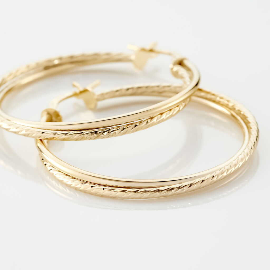 Créoles Maelia Or Jaune - Boucles d'oreilles créoles Femme | Histoire d’Or