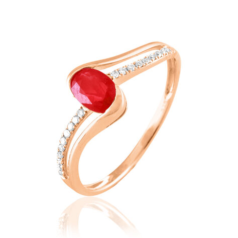 Bague Anja Or Rose Rubis Et Diamant - Bagues solitaires Femme | Histoire d’Or