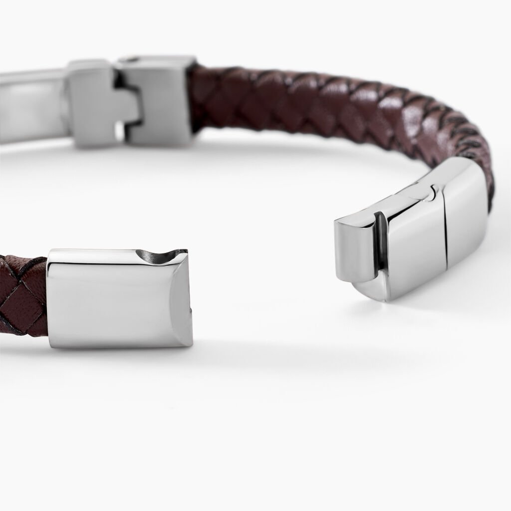 Bracelet Yannick Acier Blanc - Bracelets Cuir Homme | Histoire d&rsquo;Or