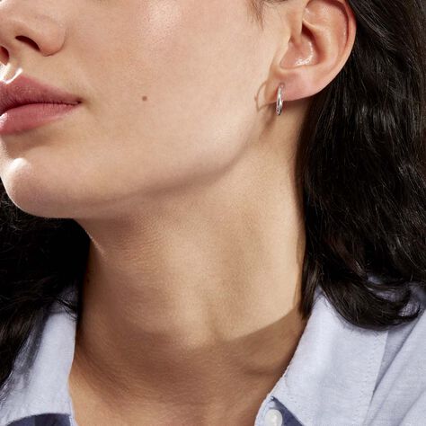 Créoles Verania Or Blanc - Boucles d'oreilles créoles Femme | Histoire d’Or