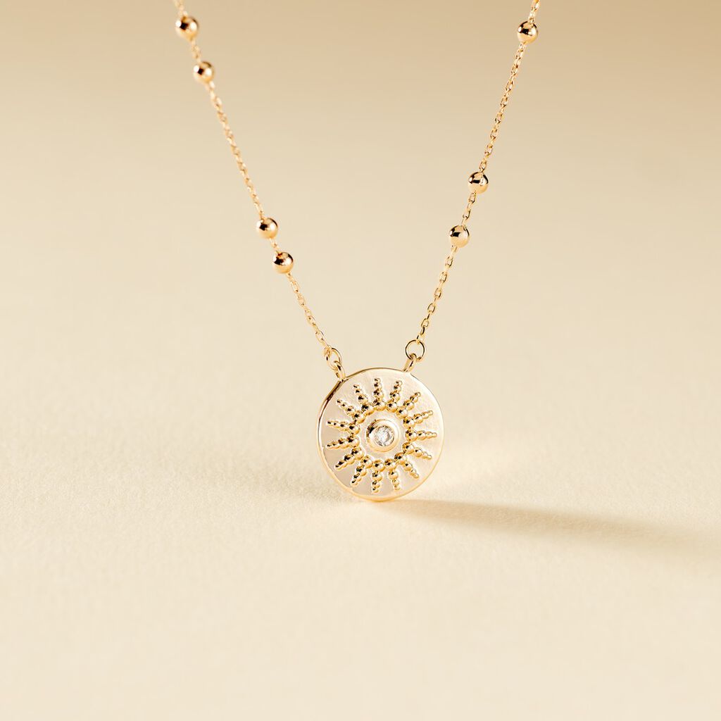 Collier Artea Plaqu&eacute; Or Jaune Oxyde De Zirconium - Colliers Femme | Histoire d&rsquo;Or