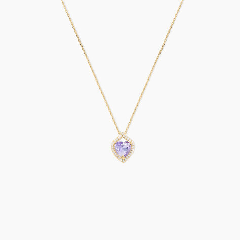 Collier Rosaline Or Jaune Amethyste Et Oxyde De Zirconium - Colliers Femme | Histoire d&rsquo;Or