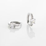 Creoles Argent Blanc Rio Oxydes De Zirconium - Boucles d'oreilles cr&eacute;oles Femme | Histoire d&rsquo;Or