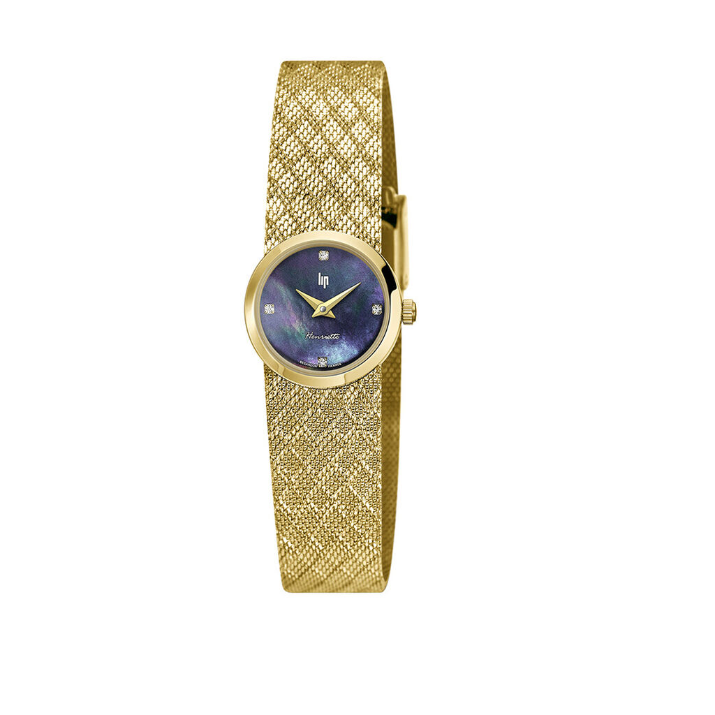 Montre Lip Henriette Diamant Nacre Noire