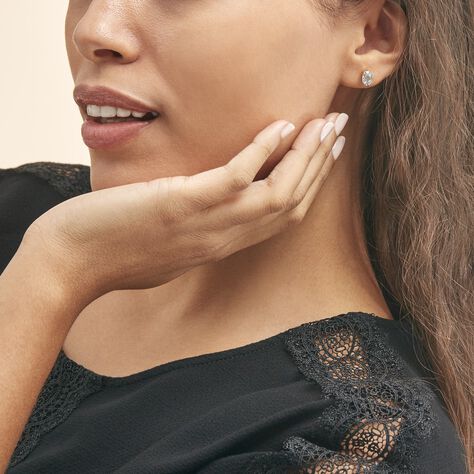 Boucles D'oreilles Puces Prudencia Or Jaune Topaze - Clous d'oreilles Femme | Histoire d’Or