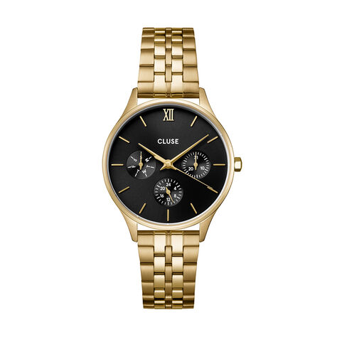 Montre Cluse Minuit Multifonction Noir - Montres Femme | Histoire d&rsquo;Or