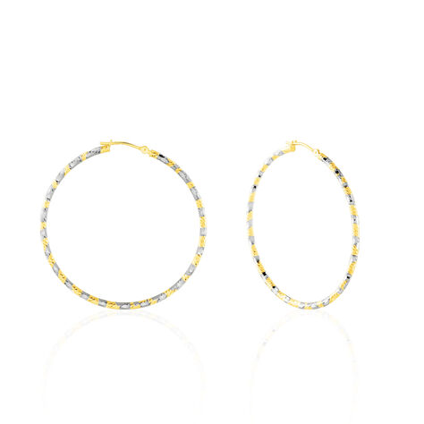 Créoles Cassi Diamantees Fil Rond Or Bicolore - Boucles d'oreilles créoles Femme | Histoire d’Or
