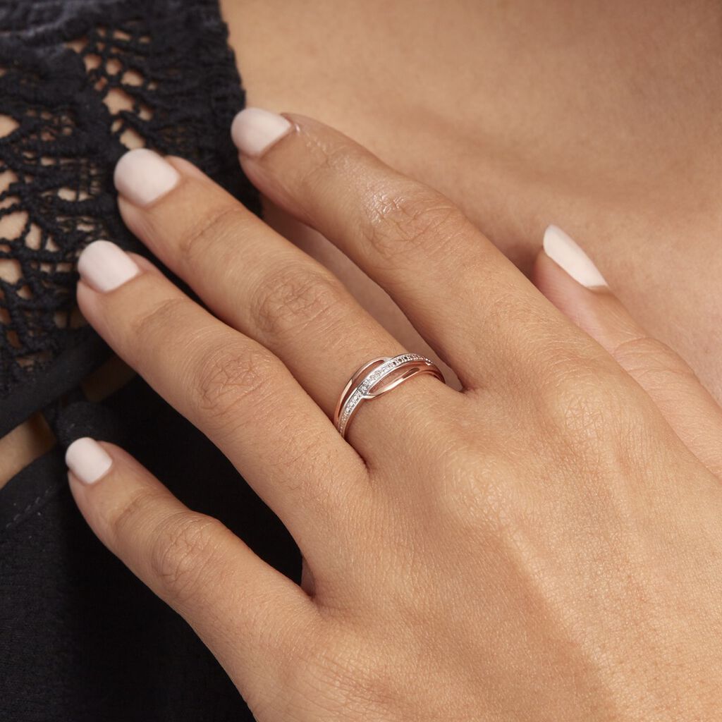 Bague Solena Or Rose Diamant - Bagues avec pierre Femme | Histoire d’Or