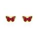 Boucles D'oreilles Puces Sulivia Papillon Or Jaune - Boucles d'Oreilles Papillon Enfant | Histoire d’Or