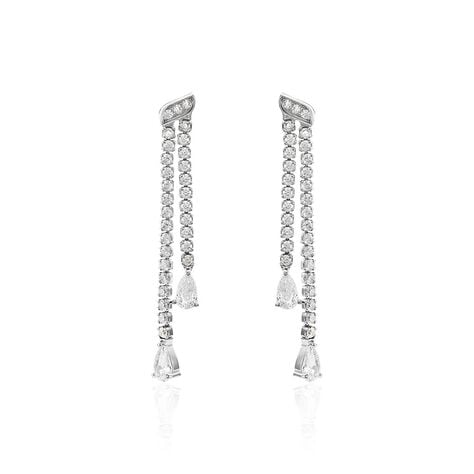Boucles D'oreilles Pendantes Isalis Argent Blanc Oxyde De Zirconium - Boucles d'oreilles fantaisie Femme | Histoire d’Or