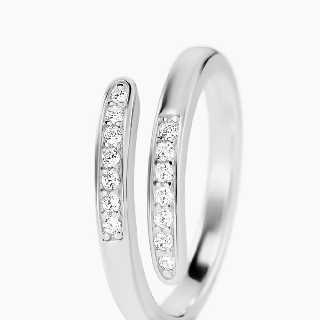 Bague Ajustable Mendel Argent Blanc Oxyde De Zirconium - Bagues avec pierre Femme | Histoire d&rsquo;Or