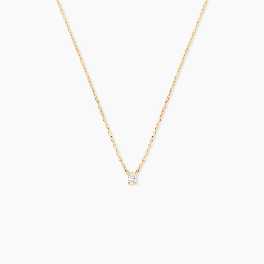 Collier Rudiger Or Jaune Diamant Synth&eacute;tique - Colliers Femme | Histoire d&rsquo;Or