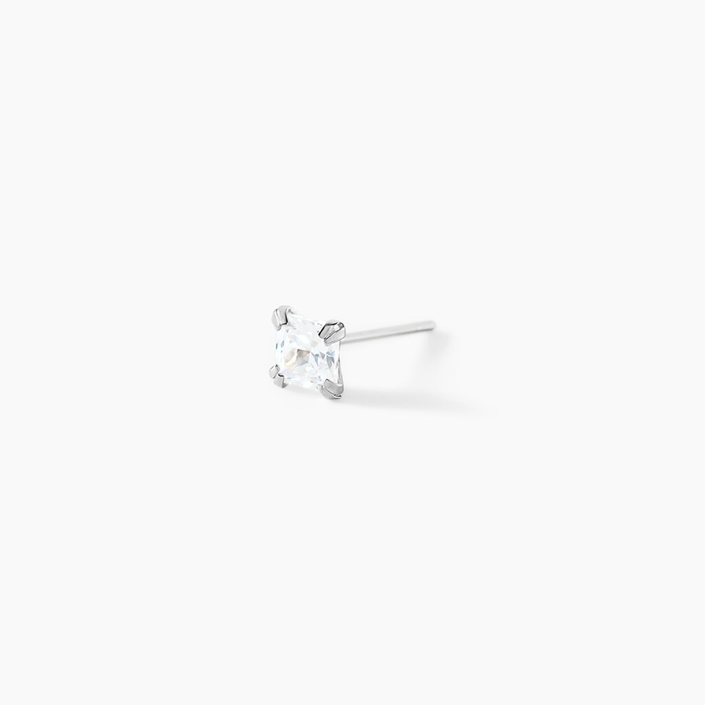 Boucles D'Oreilles Puces Iarfhlaith Or Blanc Oxyde De Zirconium - Clous d'oreilles Homme | Histoire d&rsquo;Or