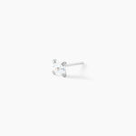 Boucles D'Oreilles Puces Iarfhlaith Or Blanc Oxyde De Zirconium - Clous d'oreilles Homme | Histoire d&rsquo;Or