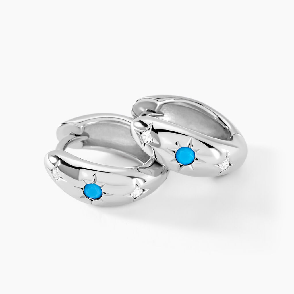 Créoles Ocean Argent Blanc Oxyde De Zirconium - Boucles d'oreilles créoles Femme | Histoire d’Or