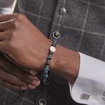 Bracelet Jourdan Homme 1921 Acier Blanc &oelig;il De Tigre Onyx - Bracelets Homme | Histoire d&rsquo;Or