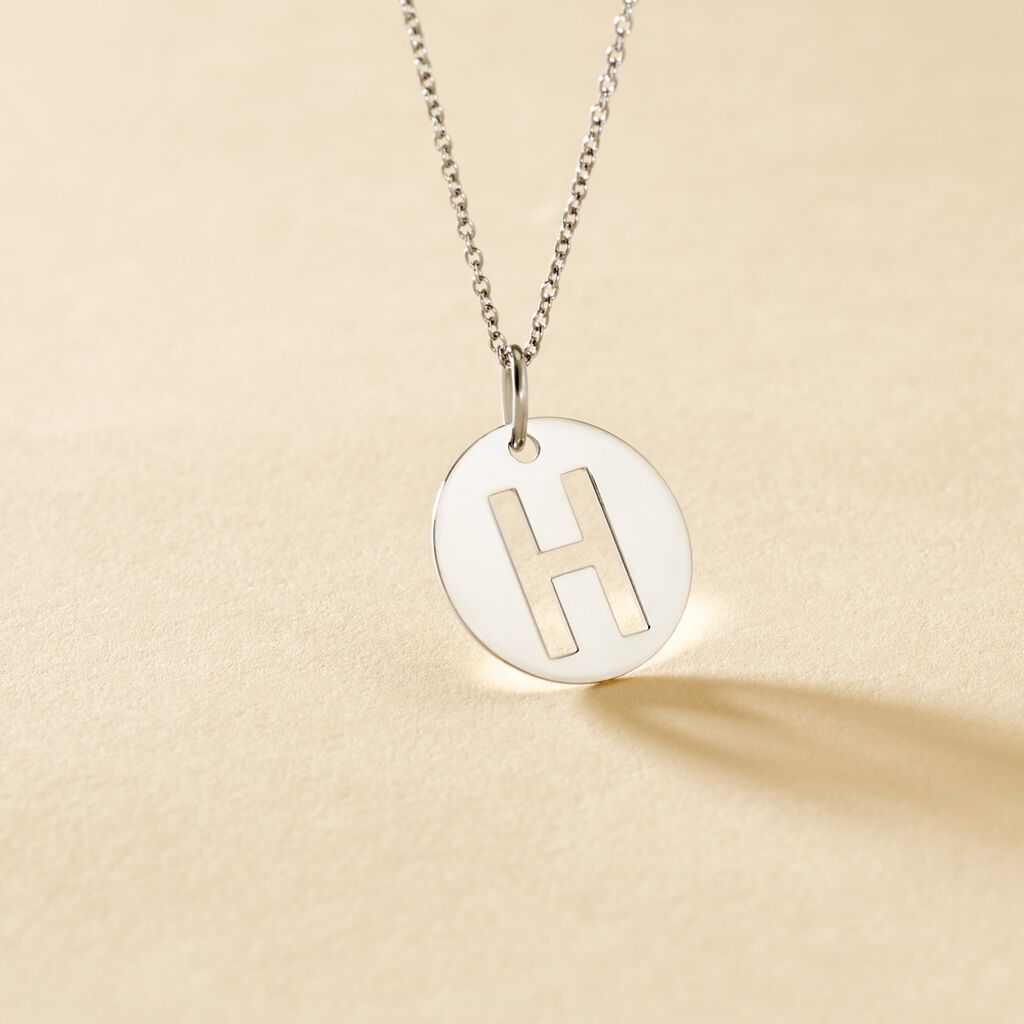 Pendentif Elio H Argent Blanc - Pendentifs Famille | Histoire d&rsquo;Or