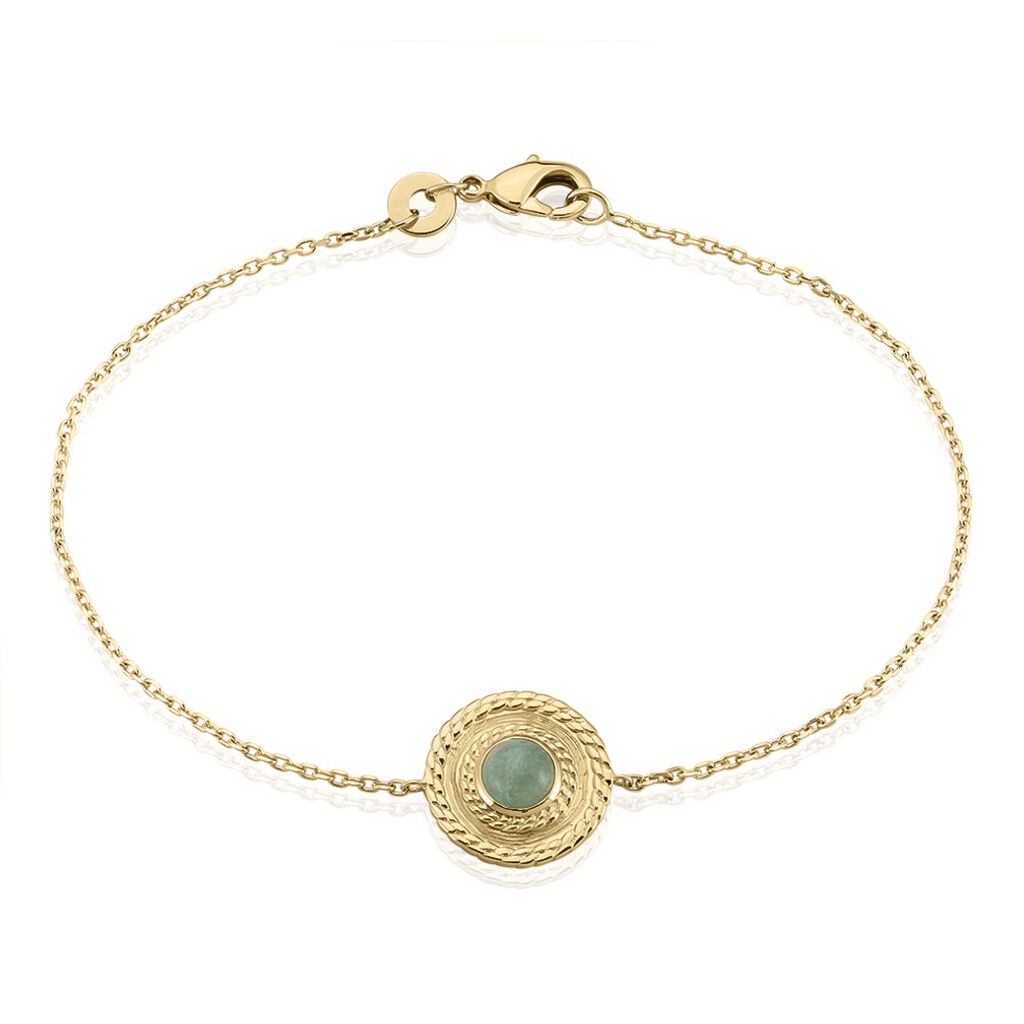 Bracelet Plaqu&eacute; Or Jaune Marcia Aventurine - Bracelets Femme | Histoire d&rsquo;Or