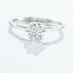 Bague Solitaire Lydia Argent Blanc Oxyde De Zirconium - Bagues solitaires Femme | Histoire d&rsquo;Or