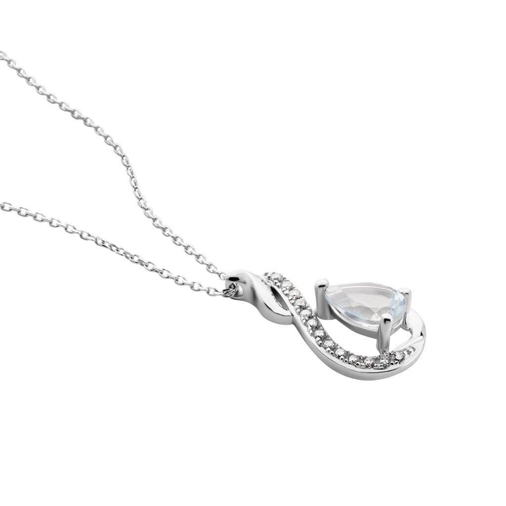Collier Dai Or Blanc Topaze Oxyde - Colliers Femme | Histoire d&rsquo;Or