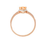 Bague Alice Or Rose Morganite Et Oxyde De Zirconium - Bagues solitaires Femme | Histoire d&rsquo;Or