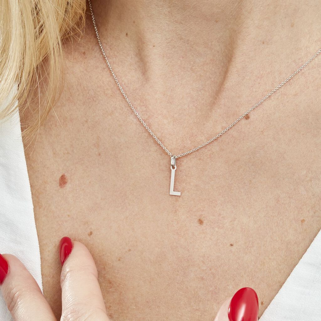 Pendentif Ionia Lettre Or Blanc - Pendentifs Famille | Histoire d’Or