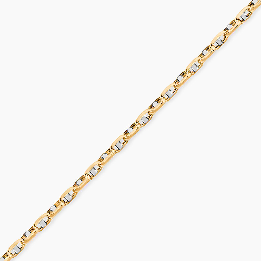 Bracelet Carlo Or Bicolore Maille Marine Ronde - Bracelets cha&icirc;ne Homme | Histoire d&rsquo;Or