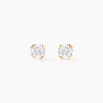 Boucles D'oreilles Puces Eddie Or Jaune Oxyde De Zirconium - Clous d'oreilles Femme | Histoire d&rsquo;Or